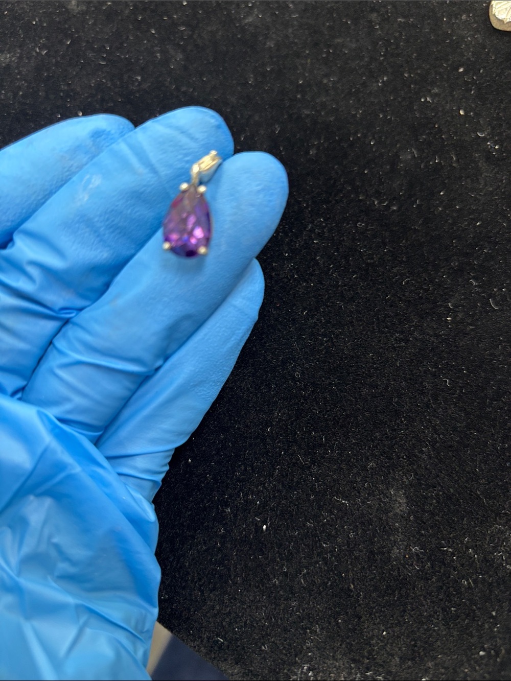 Thomas Sabo pear-cut amethyst gemstone charm pendant